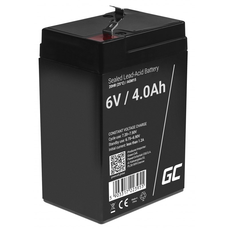 Baterija za UPS GREEN CELL AGM15 (6 V, 4 Ah) - olovna kiselina (VRLA)-0
