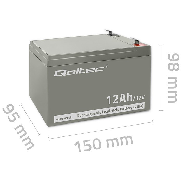AGM baterija Qoltec 53049 (12V, 12Ah)-5