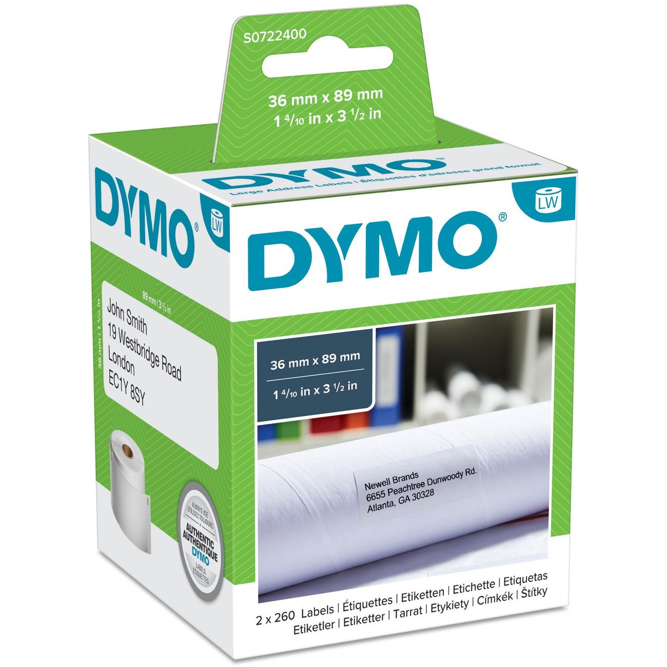 Velike adrese naljepnice DYMO (36 x 89 mm) S0722400-0