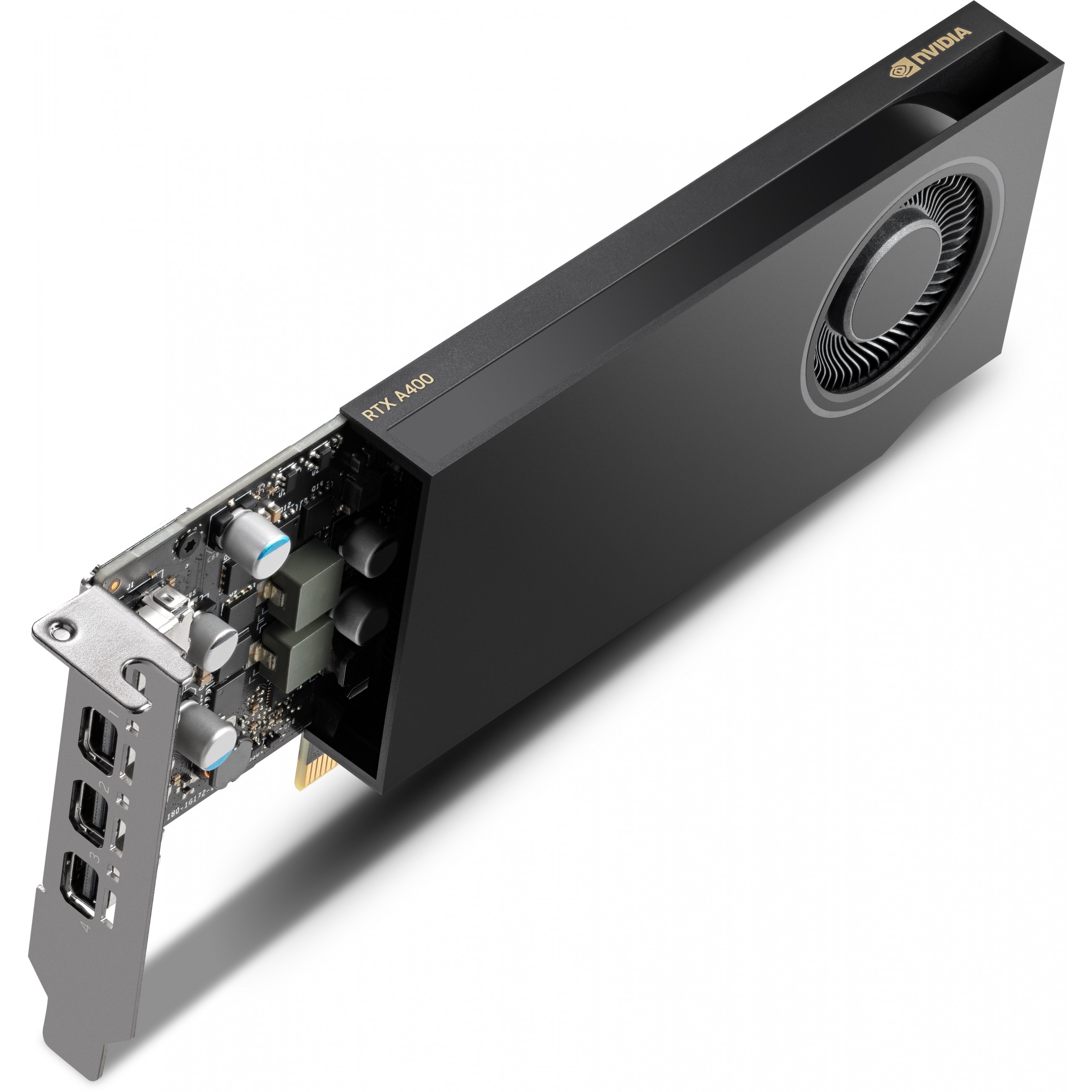 PNY NVIDIA A400 4GB GDDR6 64-bit, Low Profile, PCIe 4.0 x8, Single slot, 4 x Mini DisplayPort 1.4a, 50W, LP bracket, small box-2