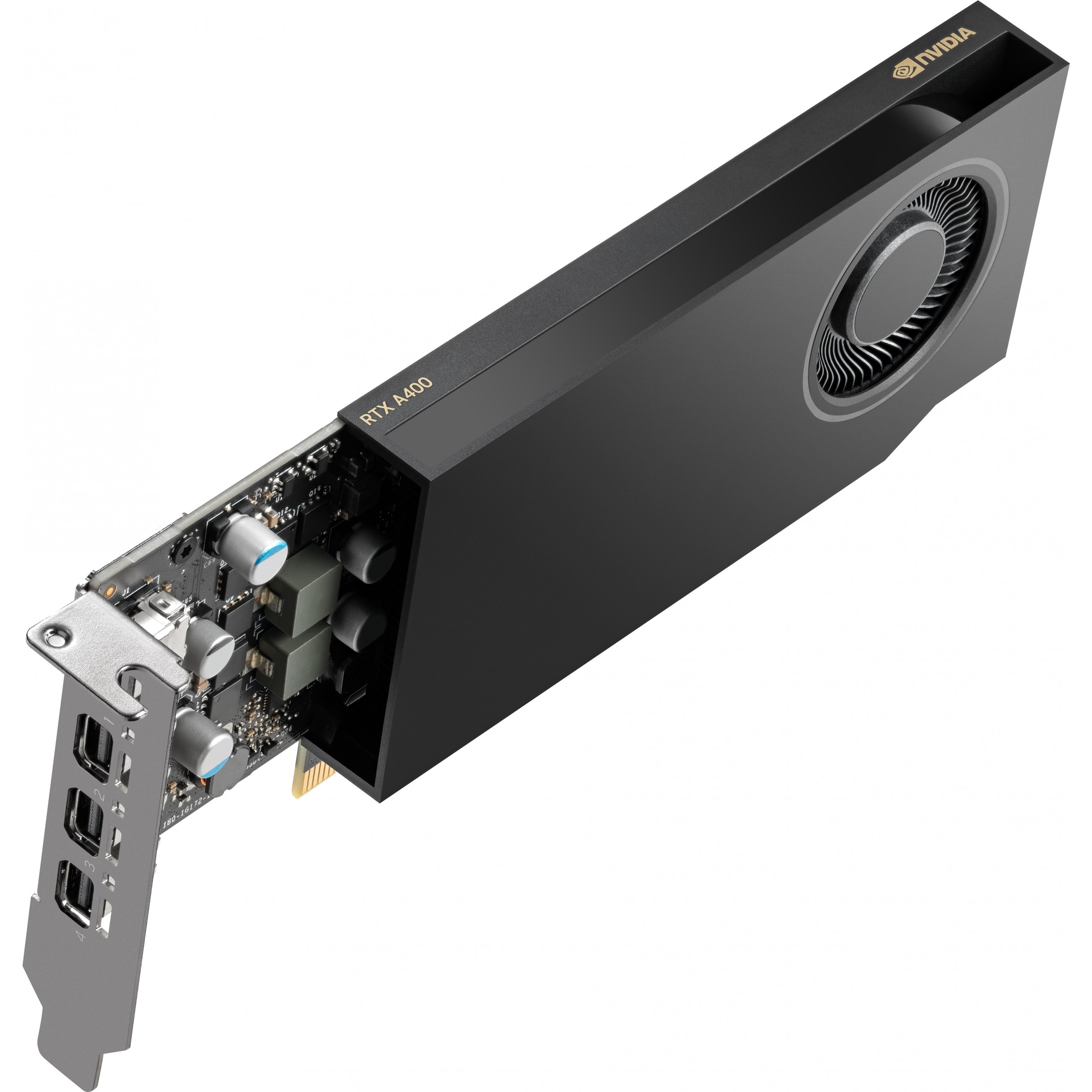 PNY NVIDIA A400 4GB GDDR6 64-bit, Low Profile, PCIe 4.0 x8, Single slot, 4 x Mini DisplayPort 1.4a, 50W, LP bracket, small box-4