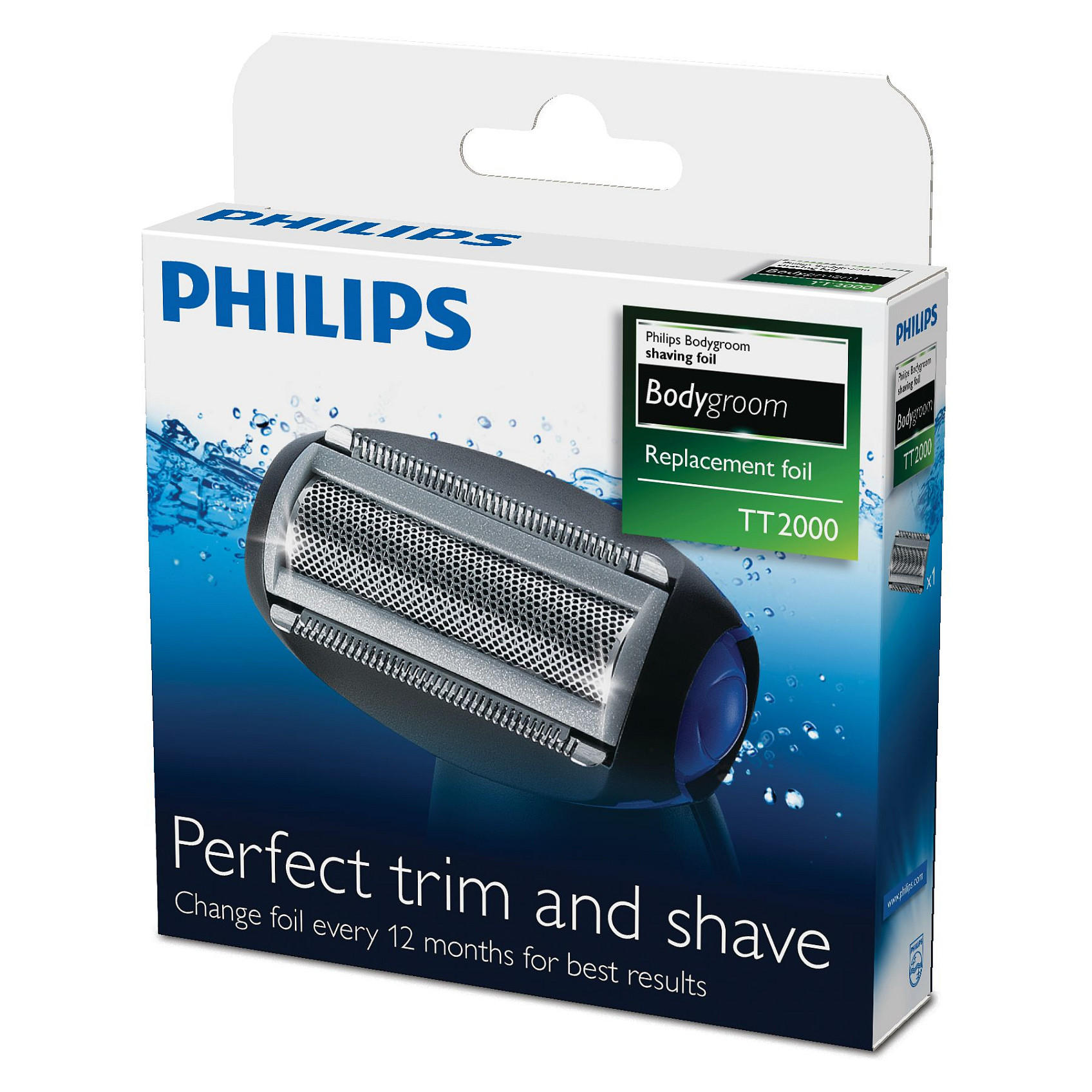 Philips Bodygroom replacement foil TT2000/43 Waterproof replacement foil shaver head-0