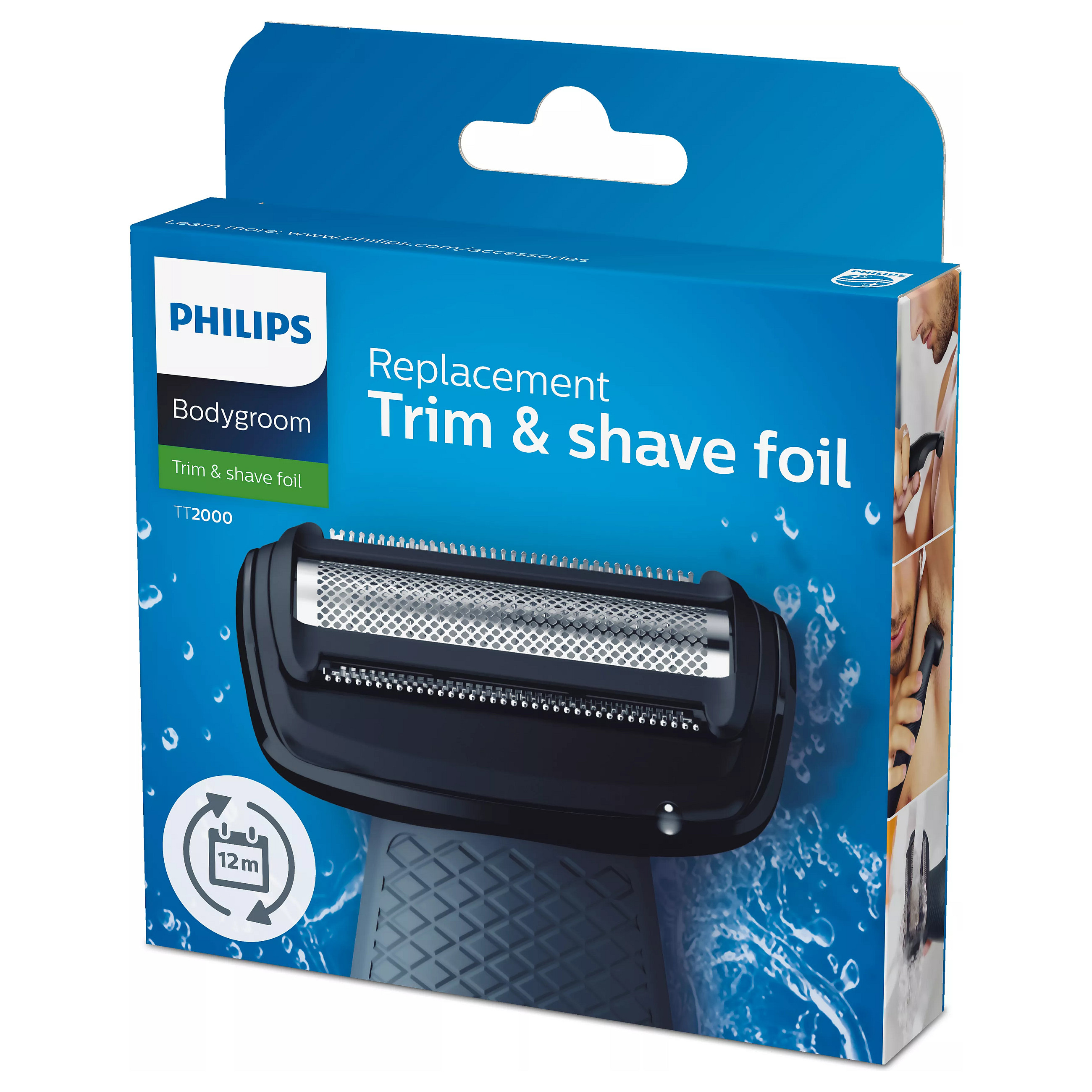 Philips Bodygroom replacement foil TT2000/43 Waterproof replacement foil shaver head-3