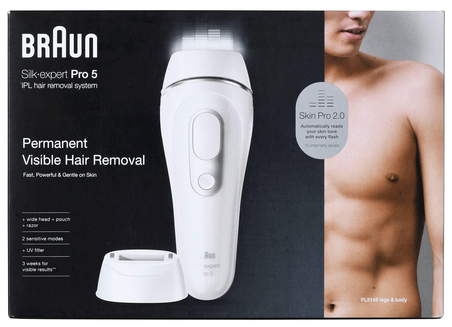 IPL uređaj BRAUN Silk-expert Pro 5 PL5145 (Intense Pulsed Light, 400.000 bljeskova, nastavci za tijelo i lice, bijelo-srebrni)-16