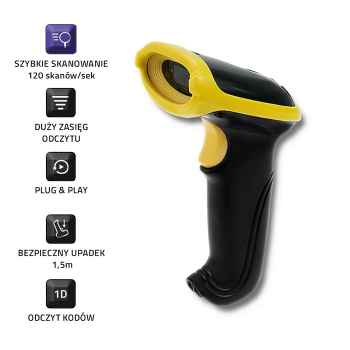 Laserski barkod skener Qoltec 50862 (1D, 2.4GHz, bežični)-1