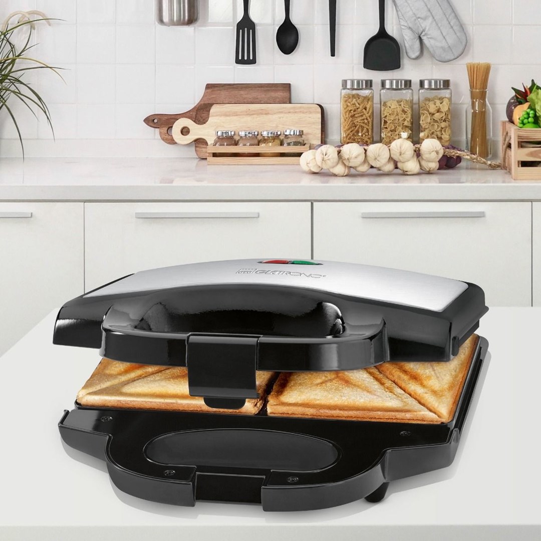 Clatronic ST 3778 sandwich maker 750 W Black, Stainless steel-2