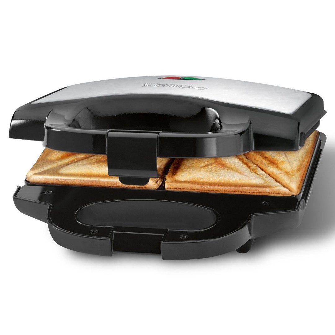 Clatronic ST 3778 sandwich maker 750 W Black, Stainless steel-0