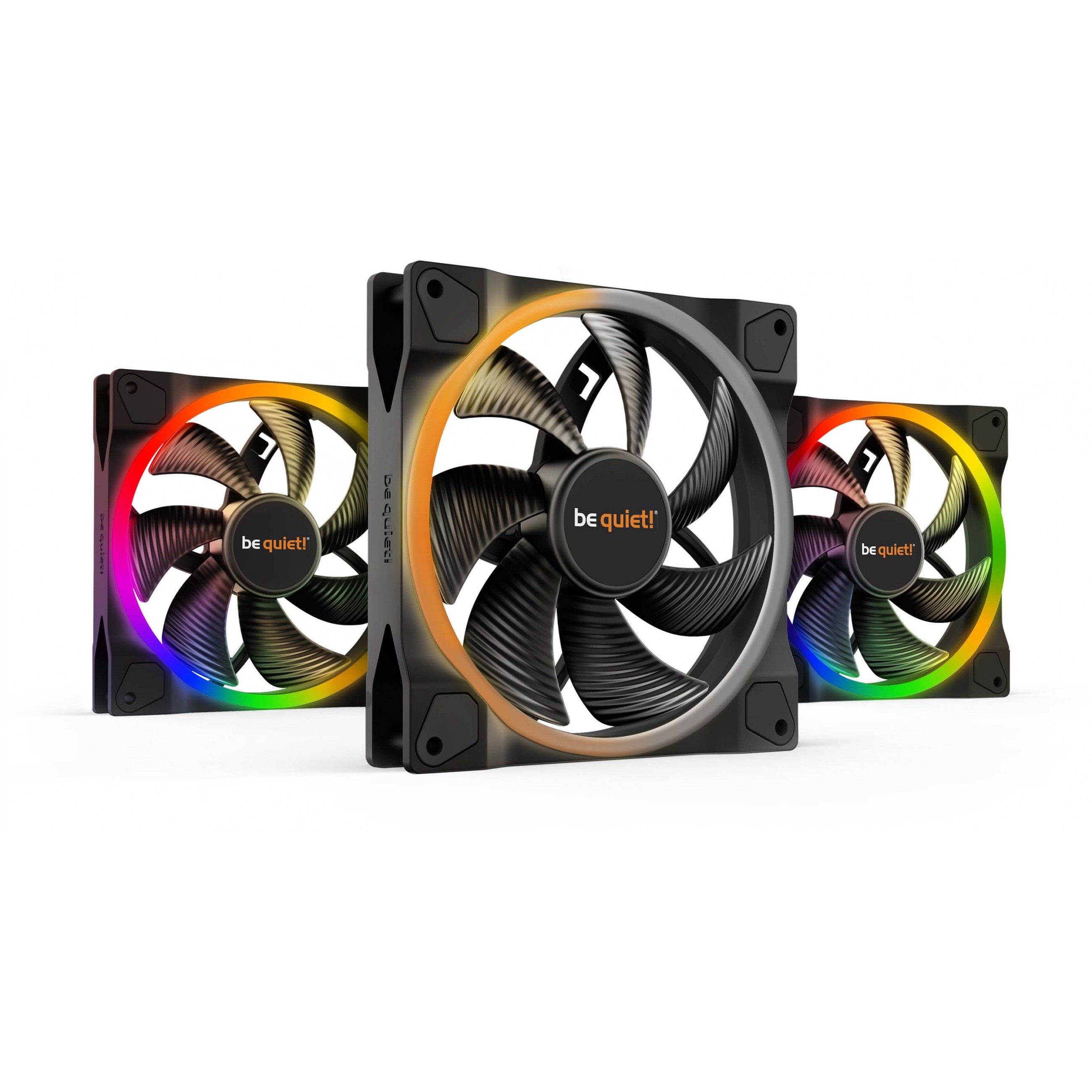 Ventilator BE QUIET! Light Wings 140mm ARGB PWM (Crni, 3 komada u pakiranju, 1500 RPM, 56 cfm, 4-pin konektor)-0
