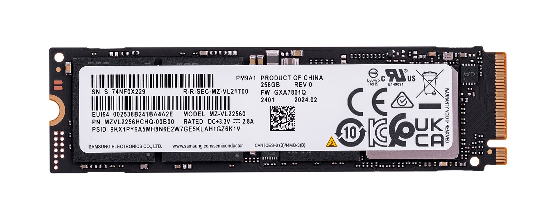 SSD SAMSUNG PM9A1 (256 GB, nvme, pcie 4.0, m.2 22x80)-0