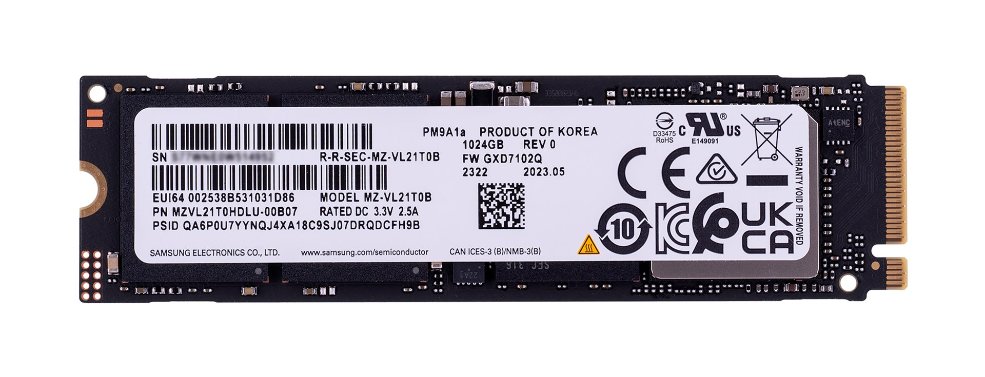 SSD SAMSUNG PM9A1a (1 TB, nvme, pcie 4.0, m.2)-0
