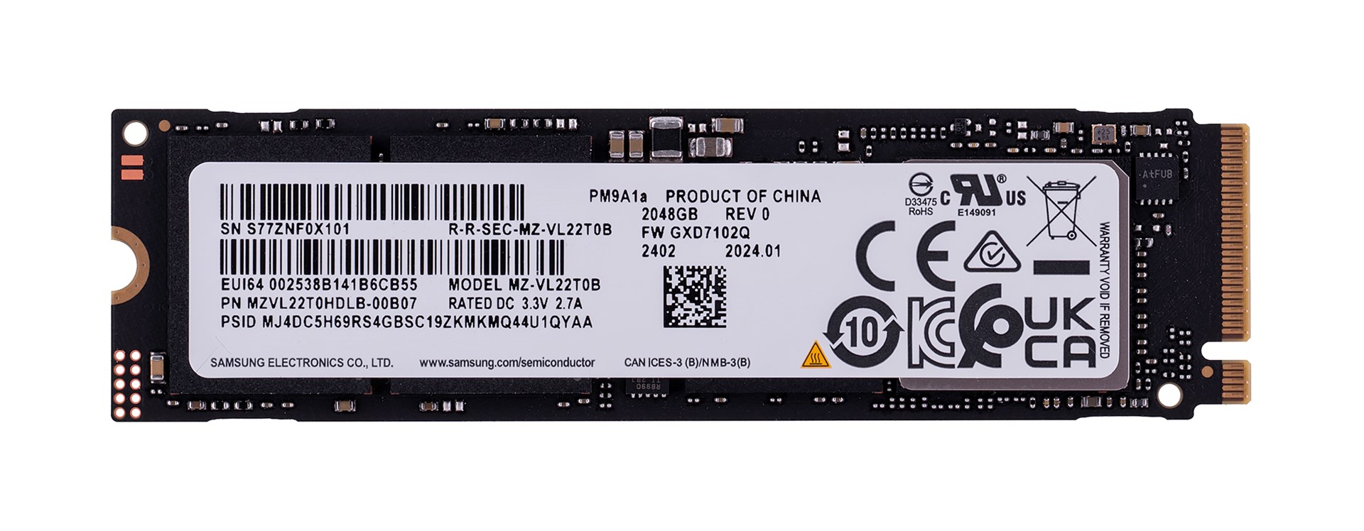 SSD SAMSUNG PM9A1a (2 TB, nvme, pcie 4.0, m.2)-0