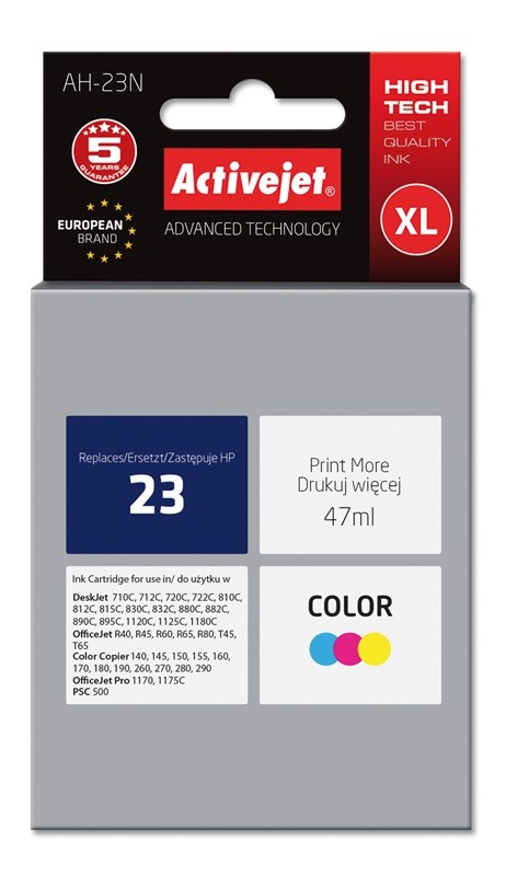 Tinta ACTIVEJET AH-23N (zamjena za HP 23 C1823D, supreme, 47 ml) boja-0