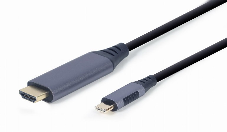 Video adapter kabel GEMBIRD (1.8 m, USB Type-C, HDMI Type A (Standard)) (crni sivi)-2