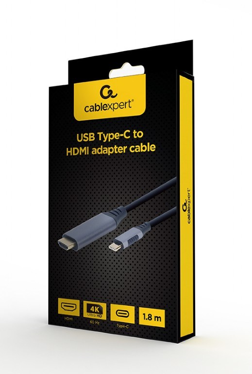 Video adapter kabel GEMBIRD (1.8 m, USB Type-C, HDMI Type A (Standard)) (crni sivi)-1