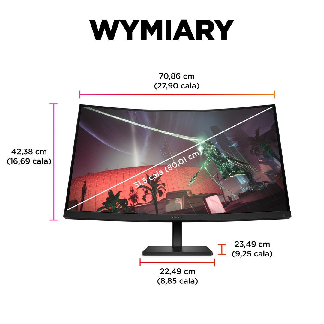 Monitor HP OMEN 32c (31.5" VA, QHD 2560x1440, 165Hz, 1ms, 1500R, FreeSync Premium, HDR)-13