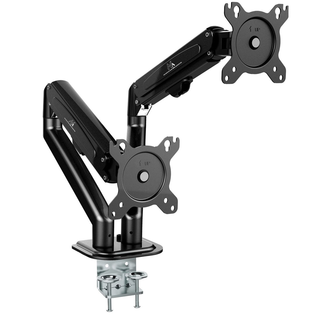 Držač za dva monitora MACLEAN (plinski opruga, 13"-27", 7kg, crna boja, MC-861N)-11