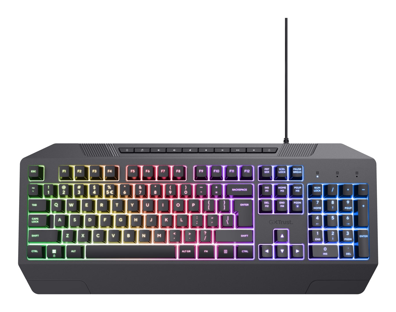 Tipkovnica TRUST GXT 836 Evocx žična gaming RGB, crna – internacionalna non HR tipkovnica-3
