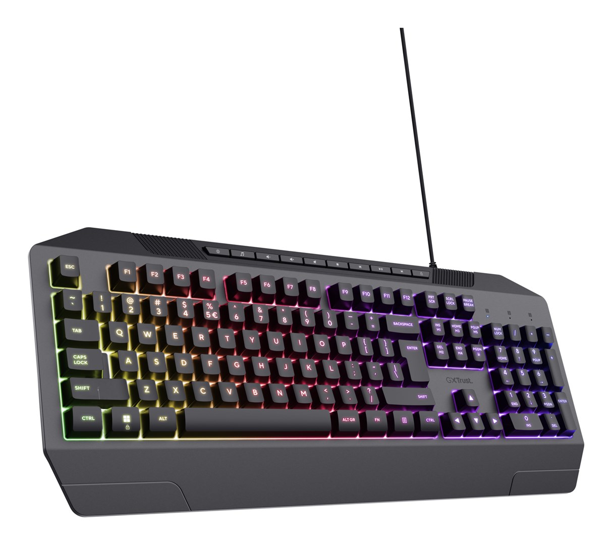 Tipkovnica TRUST GXT 836 Evocx žična gaming RGB, crna – internacionalna non HR tipkovnica-1