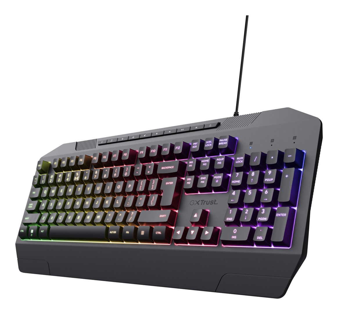 Tipkovnica TRUST GXT 836 Evocx žična gaming RGB, crna – internacionalna non HR tipkovnica-0