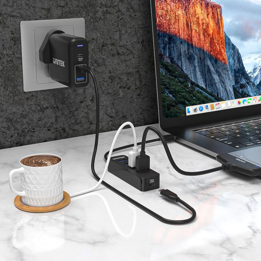 Hub USB-A 3.1 UNITEK H1117A (4X USB-A, ACTIVE,10W)-1