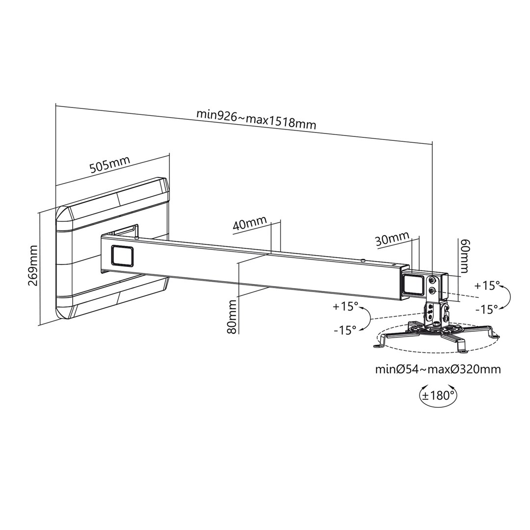 Zidni nosač za projektor kratkog dometa MACLEAN MC-945 (max 15 kg)-9