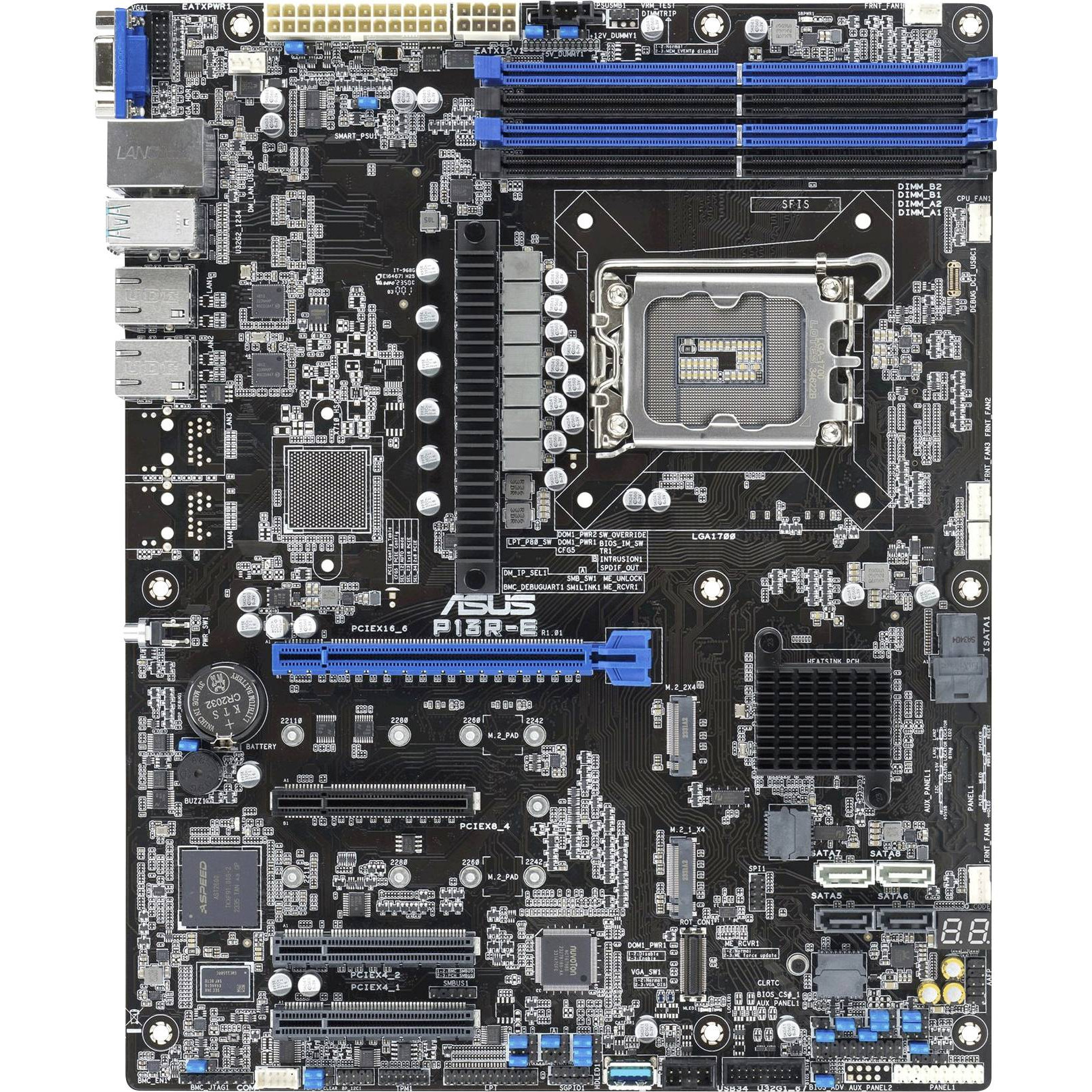Ploča glavna ASUS P13R-E LGA1700 Intel Xeon E-24XX C266 (4xDIMM, 8x SATA, 2xM.2, 2x1GbE, ATX)-0