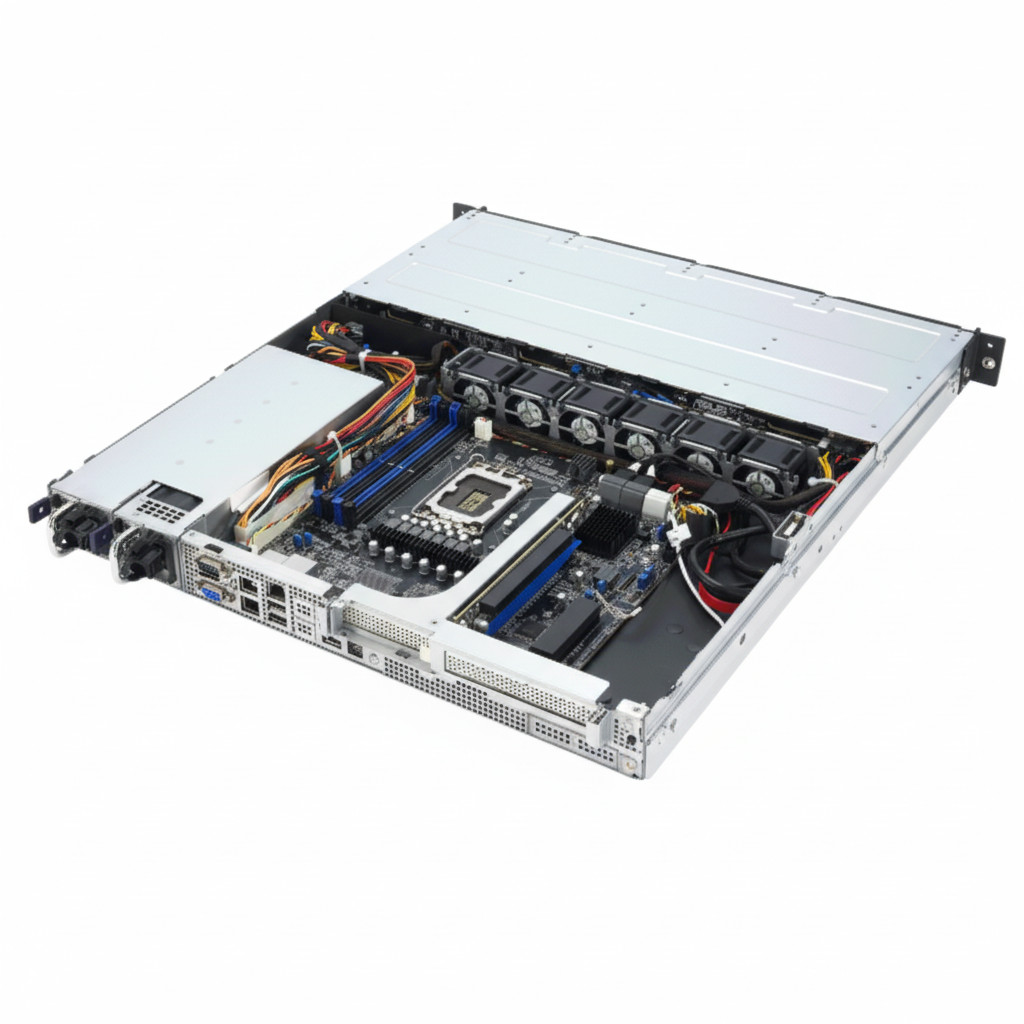 Rack server ASUS RS300-E12-RS4/350W (Intel C262, LGA1700, 4xDDR5, 4x3,5"/2,5", 4*SATA/SAS/NVMe)-1