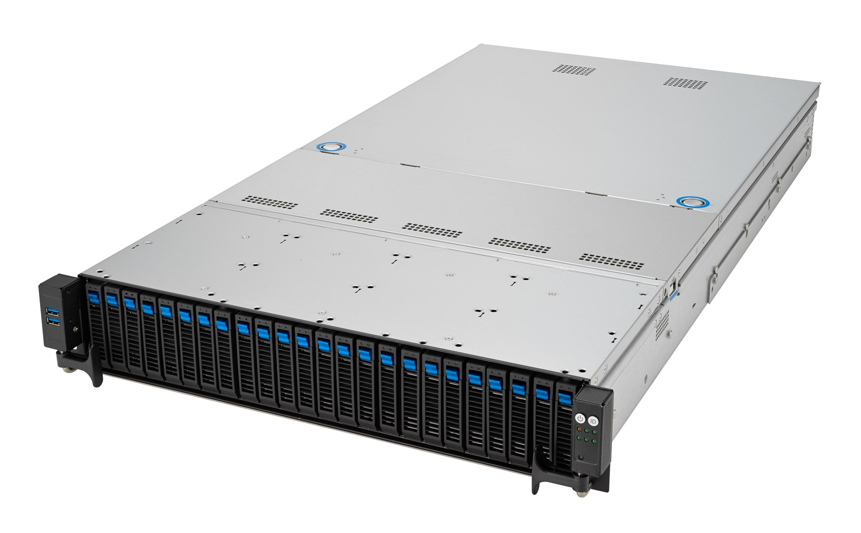 Platforma ASUS Rack RS520A-E12-RS24U AMD Epyc 9004 (2U, 16x NVMe, 8x SATA/SAS, 2xM.2, 2xGPU, 2x10Gbe, IPMI, 1+1 1600W)-1