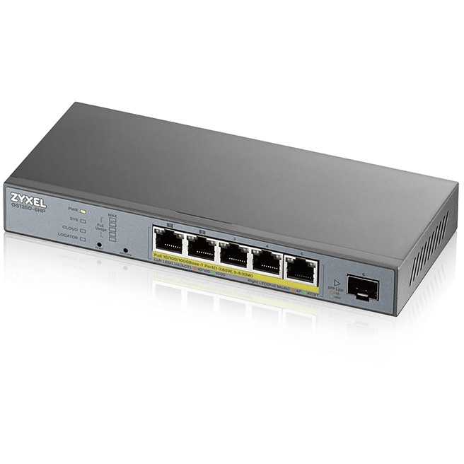 Network switch ZyXEL GS1350-6HP-EU0101F Managed L2 Gigabit Ethernet Power over Ethernet (PoE) Siva