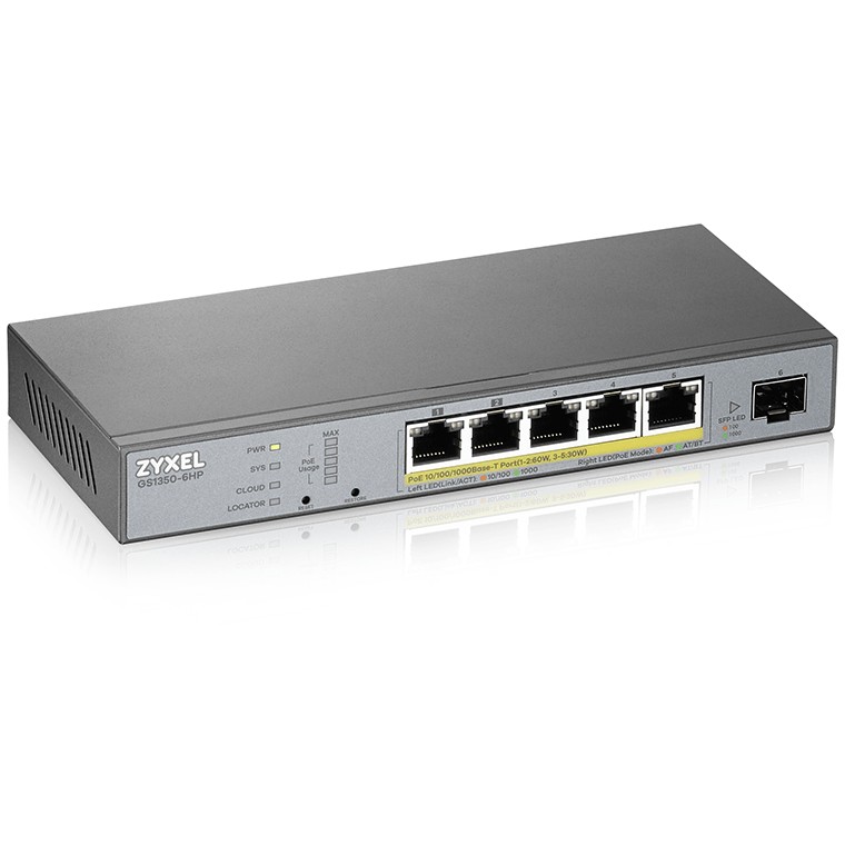 Network switch ZyXEL GS1350-6HP-EU0101F Managed L2 Gigabit Ethernet Power over Ethernet (PoE) Siva-3