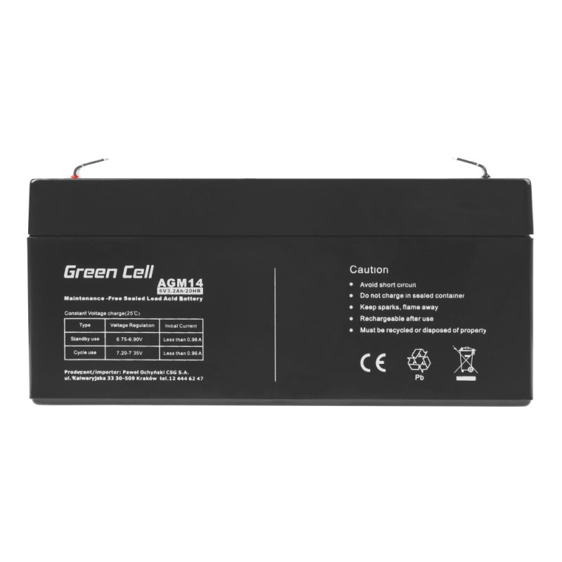 Green Cell AGM14 UPS battery Sealed Lead Acid (VRLA) 6 V 3.2 Ah-3