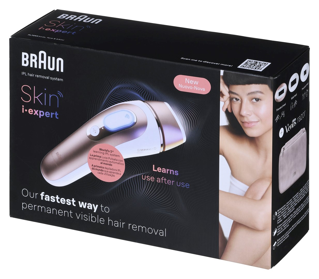 IPL uređaj BRAUN Skin i-expert Smart IPL PL7253 (Intense Pulsed Light, 400.000 bljeskova, pametna IPL tehnologija, nastavci za tijelo, lice i bikini, bijelo-zlatni)-9