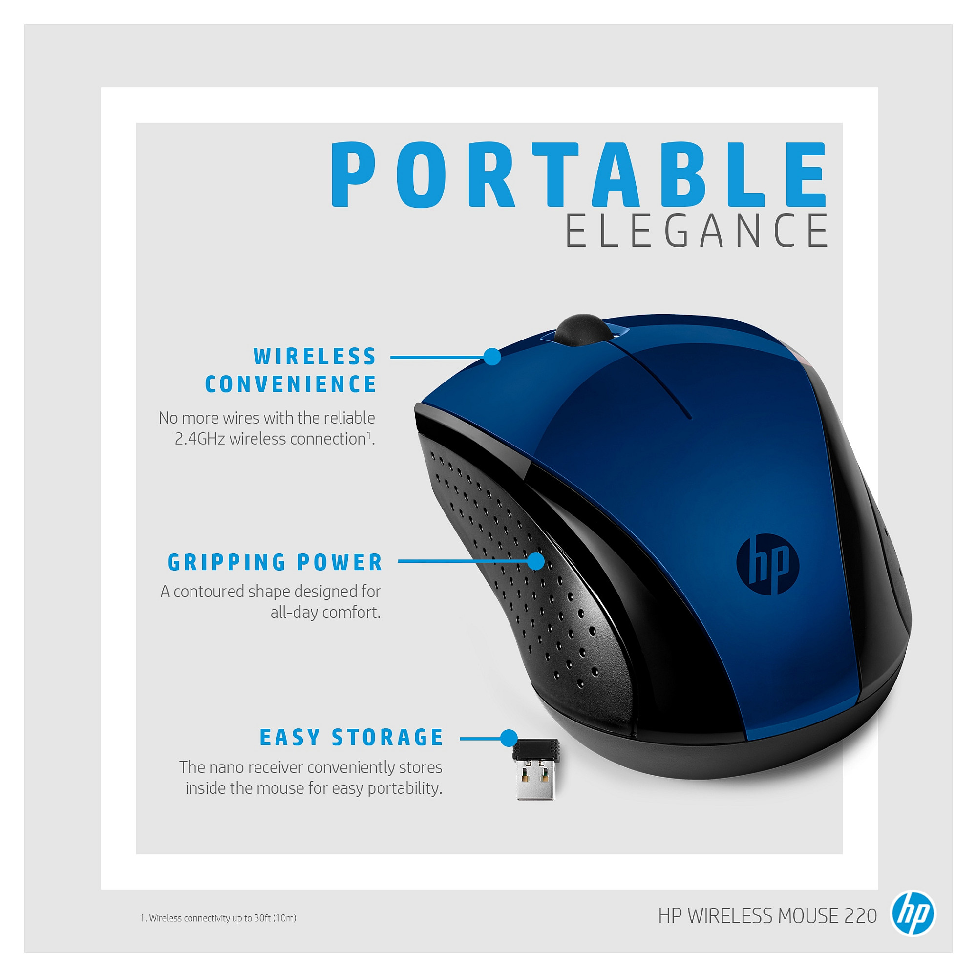 Miš HEWLETT PACKARD HP 220 (Bežični, Ambidekstran)-4