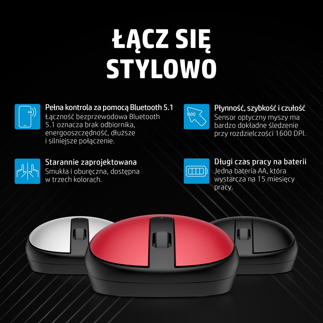 Miš HEWLETT PACKARD HP 240 Empire Red (Bluetooth, Crvena)-7