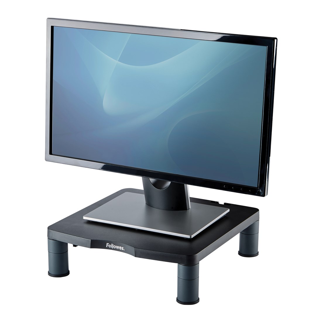 Stalak FELLOWES Computer Monitor Stand (plastično, grafitna boja, visina podešavanja 50-100 mm, maksimalna težina 36 kg, maksimalna veličina ekrana 21")-0