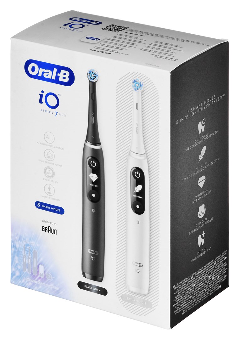 Električna četkica za zube BRAUN Oral-B iO7 DuoPack (crna, bijela)-4