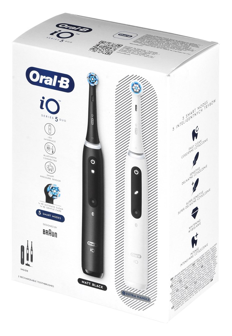 Električna četkica za zube BRAUN Oral-B iO5 Duo Matt Black/Quite White (crna, bijela)-7