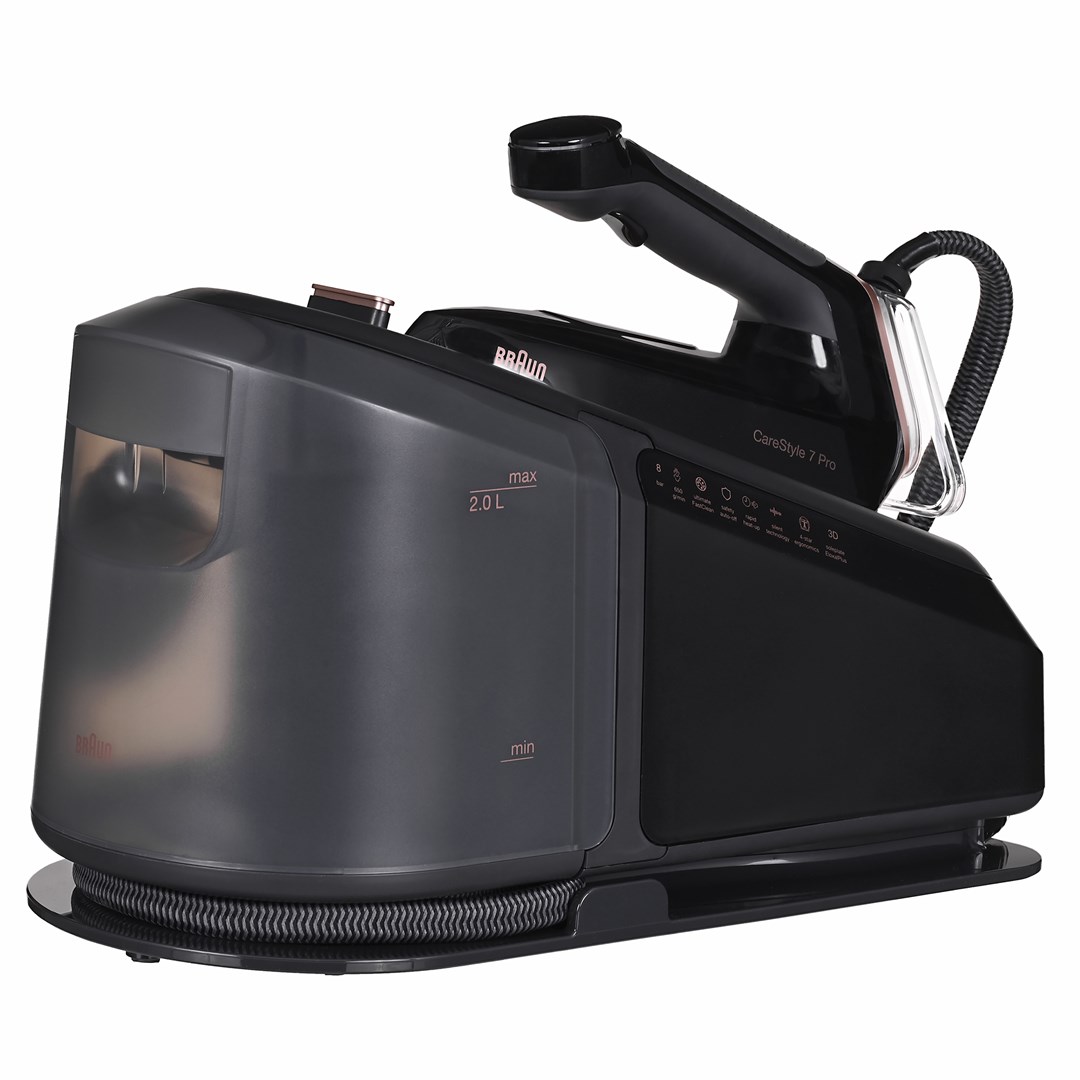 Generator pare BRAUN IS7286BK (Crni, Kapacitet spremnika za vodu 2L, Maksimalni tlak pare 8 bara, Snaga pegle 2700W)-4