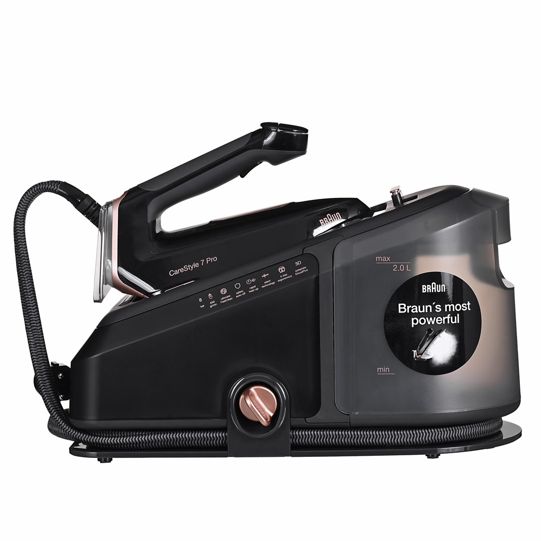 Generator pare BRAUN IS7286BK (Crni, Kapacitet spremnika za vodu 2L, Maksimalni tlak pare 8 bara, Snaga pegle 2700W)-1