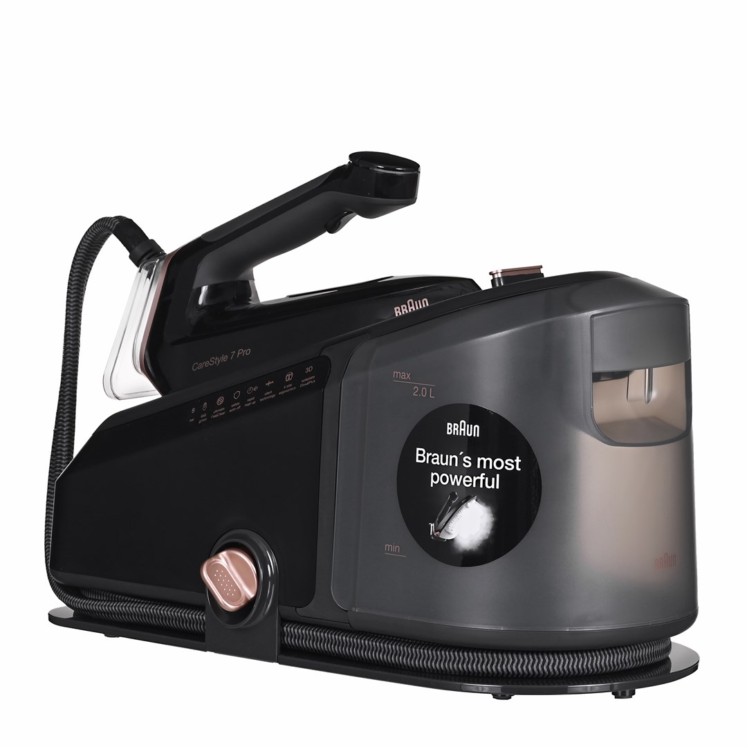 Generator pare BRAUN IS7286BK (Crni, Kapacitet spremnika za vodu 2L, Maksimalni tlak pare 8 bara, Snaga pegle 2700W)-2
