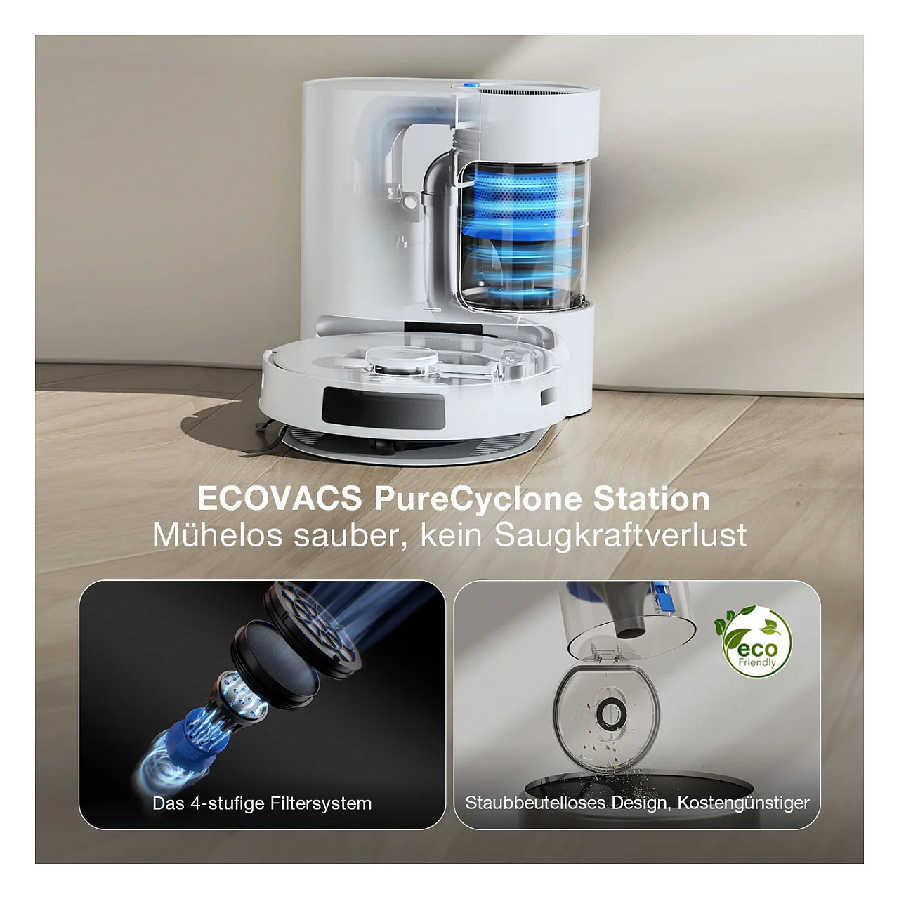 Robot usisavač ECOVACS DEEBOT N20 PLUS (kapacitet 0.4L, bez vrećice, bijela)-2