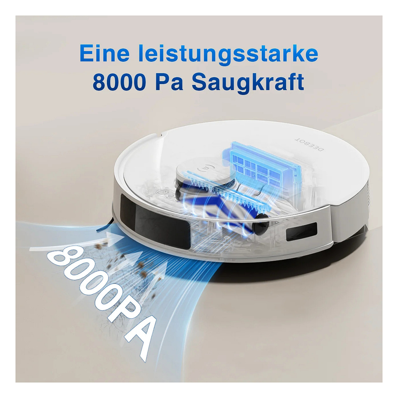 Robot usisavač ECOVACS DEEBOT N20 PLUS (kapacitet 0.4L, bez vrećice, bijela)-3