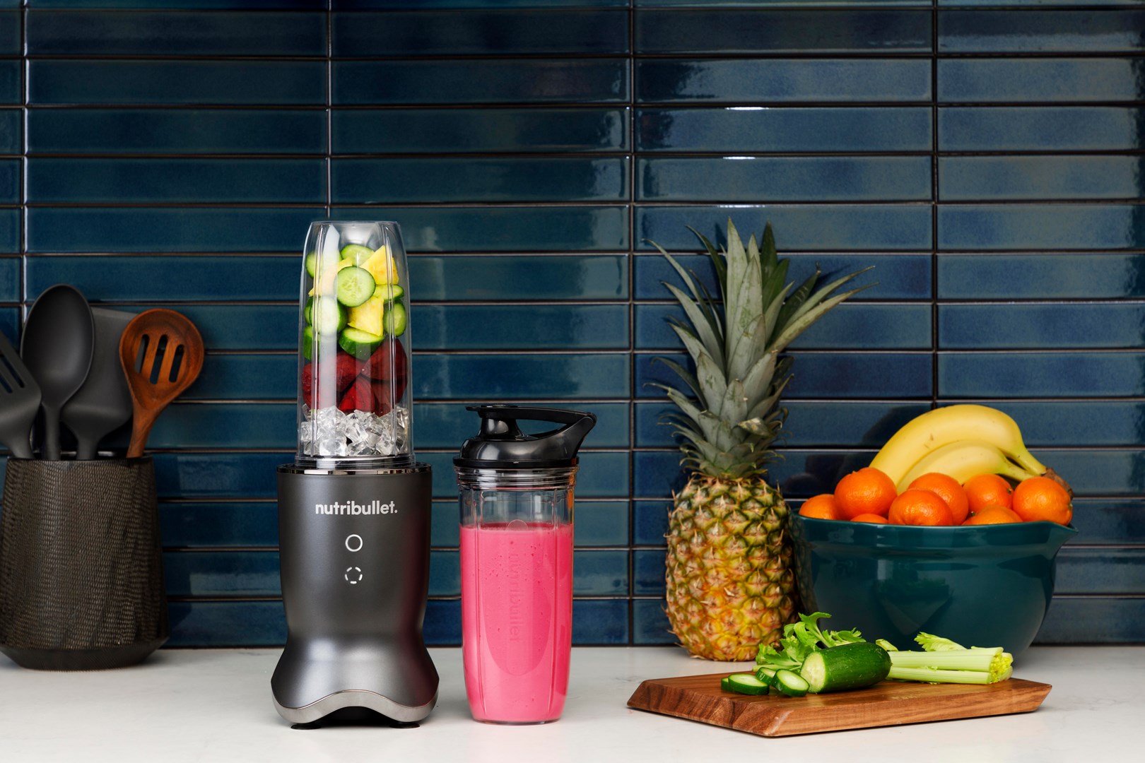 NutriBullet NB1206DGCC blender 900 L Tabletop blender 1200 W Black, Transparent-3