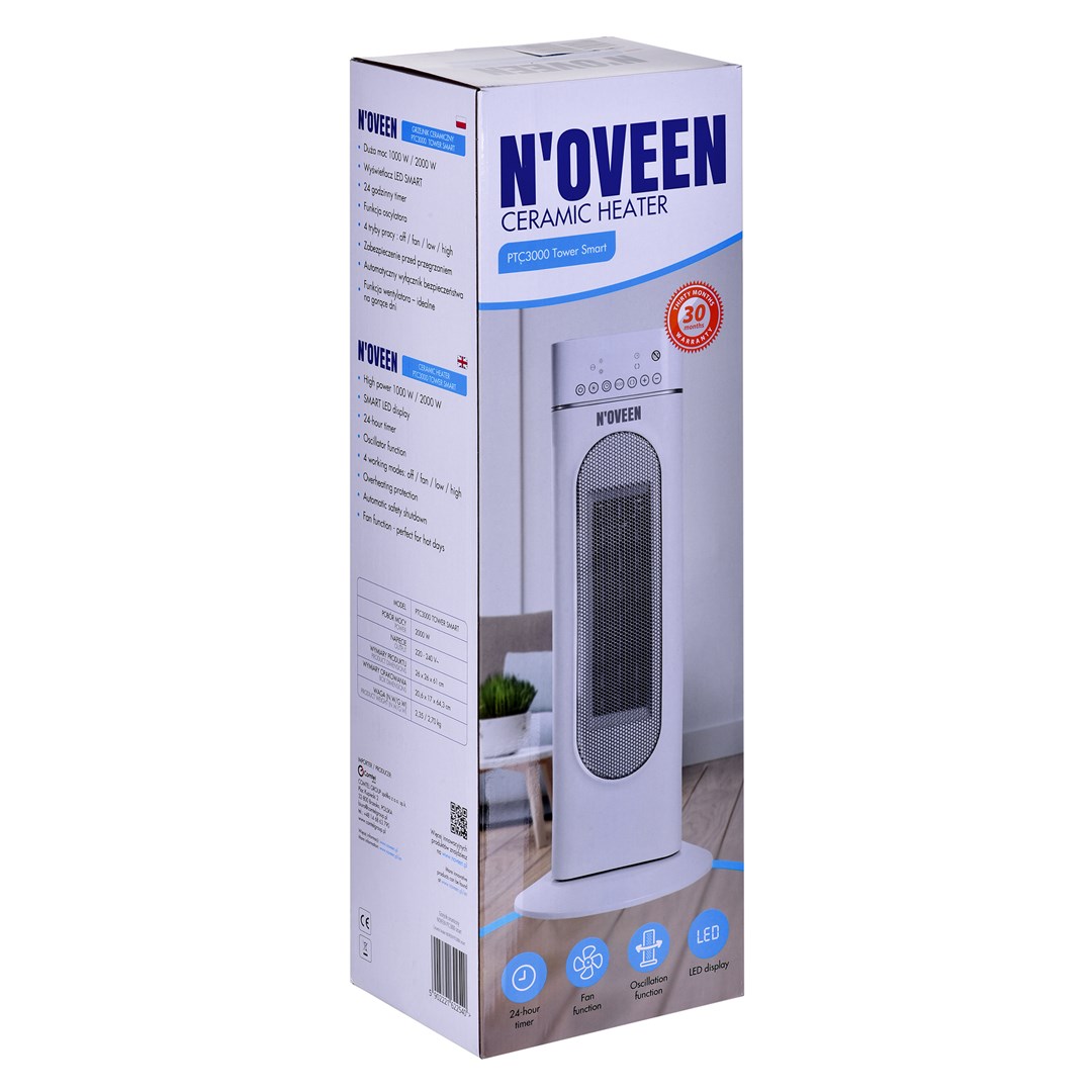 Keramički grijač NOVEEN PTC3000 tower smart (pametna funkcionalnost)-9