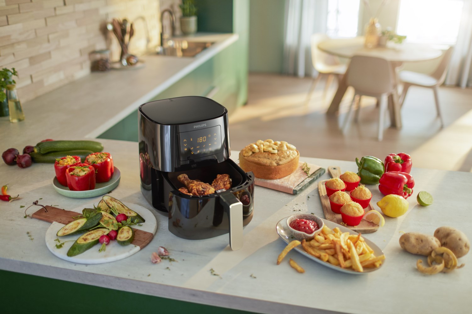 Philips Essential HD9252/70 fryer Single 4.1 L Stand-alone 1400 W Hot air fryer Black, Silver-4