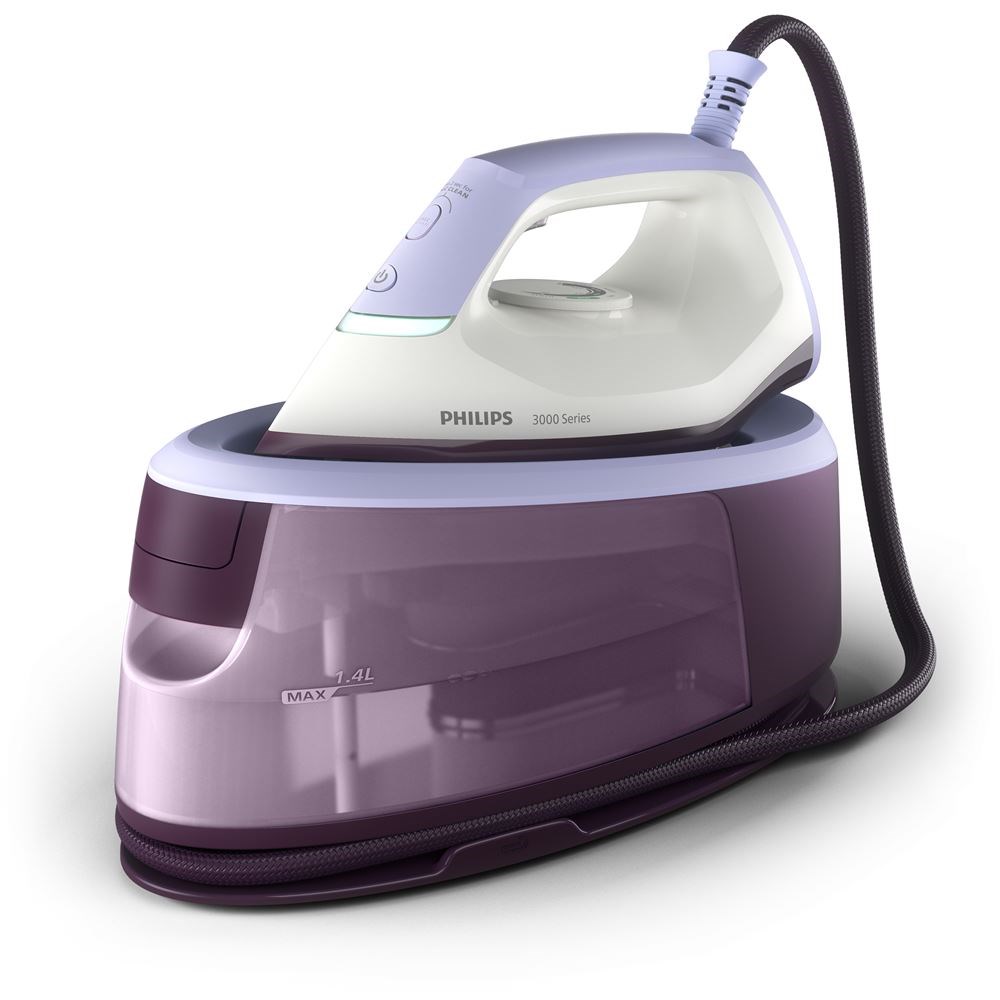Postaja za parno glačanje PHILIPS 3000 series PSG3000/30 (2400 W, 1.4 L, keramička ploča, ljubičasta, bijela)-2