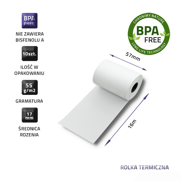 Toplinska rola QOLTEC 51899 (57 x 16, 55g/m2, 10 komada, bez BPA)-2
