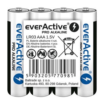 Alkalne baterije AAA EVERACTIVE Pro LR03 4 komada (LR03, 4 komada)