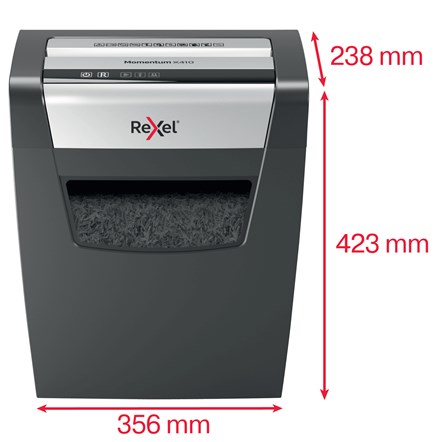 Uništavač papira REXEL Momentum X410 (kapacitet uništavanja 10 listova, razina sigurnosti P-4, tip uništavanja particle-cut)-3