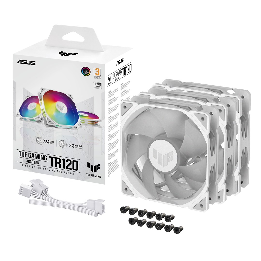 Računalno kućište s hladnjakom ASUS TUF GAMING TR120 ARGB 3IN1 (Bijela, 12 cm)-10